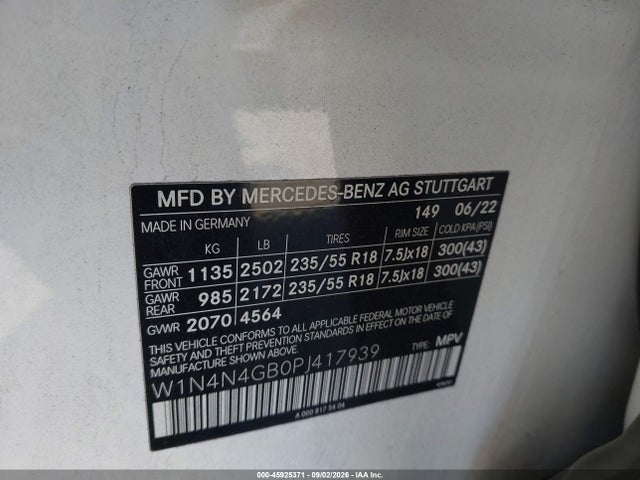 Продаж на аукціоні авто 2023 Mercedes-benz Gla 250, vin: W1N4N4GB0PJ417939, номер лоту: 45925371