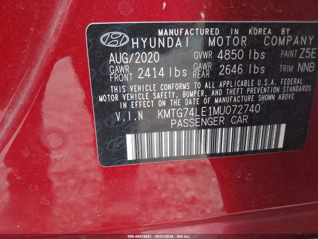 Продажа на аукционе авто 2021 Genesis G70 3.3t Rwd, vin: KMTG74LE1MU072740, номер лота: 45925451
