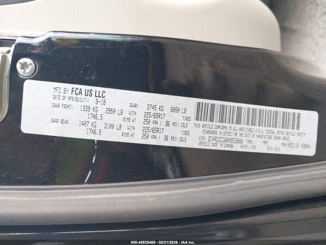 2019 Dodge Grand Caravan Sxt მანქანა იყიდება აუქციონზე, vin: 2C4RDGCG0KR553060, აუქციონის ნომერი: 45925469