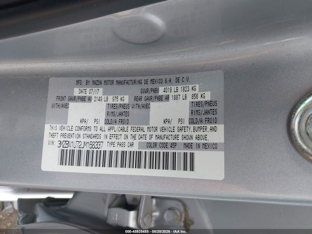 Aukcja sprzedaży 2018 Mazda Mazda3 Sport, vin: 3MZBN1U72JM168337, numer aukcji: 45925485