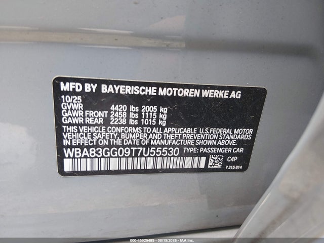 Aukcja sprzedaży 2026 Bmw 228 Gran Coupe, vin: WBA83GG09T7U55530, numer aukcji: 45925489