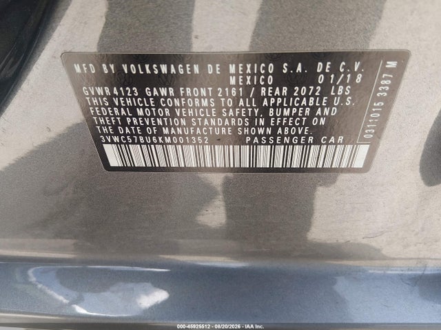 Volkswagen Jetta 2019 3VWC57BU6KM001352 Image 9