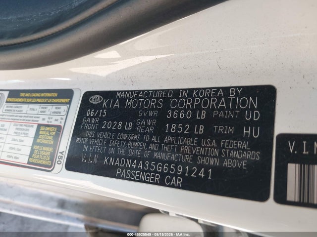 KIA RIO EX 2016 KNADN4A35G6591241 Image 9