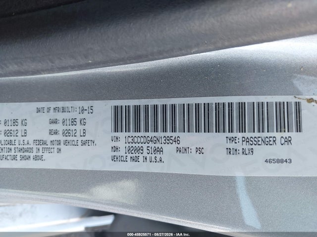 Aukcja sprzedaży 2016 Chrysler 200 S, vin: 1C3CCCDG4GN139546, numer aukcji: 45925571