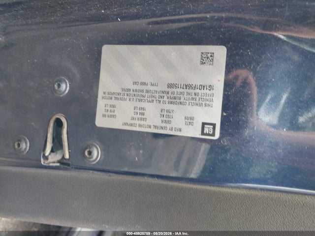 Продаж на аукціоні авто 2010 Chevrolet Cobalt Lt, vin: 1G1AD1F56A7115088, номер лоту: 45925759