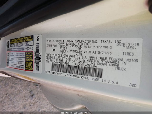 5TFTX4CN9FX055490 Toyota Tacoma