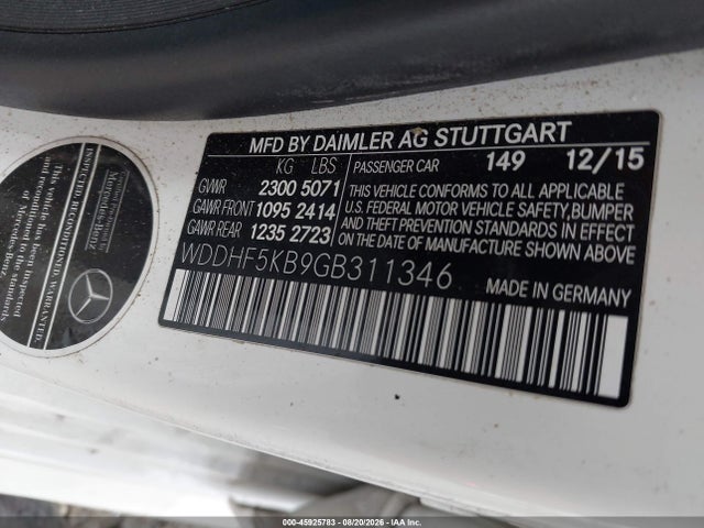 WDDHF5KB9GB311346 Mercedes-Benz E 350