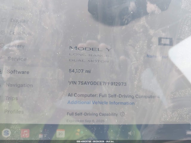 Продажа на аукционе авто 2023 Tesla Model Y Awd/long Range Dual Motor All-wheel Drive, vin: 7SAYGDEE7PF912973, номер лота: 45925786