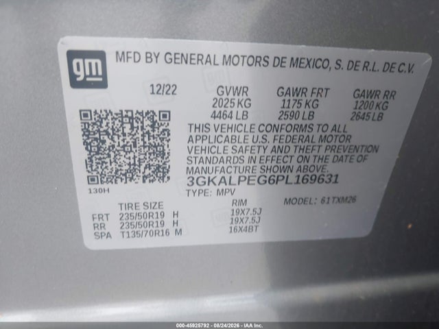 45925792 :رقم المزاد ، 3GKALPEG6PL169631 vin ، 2023 Gmc Terrain Fwd Slt مزاد بيع