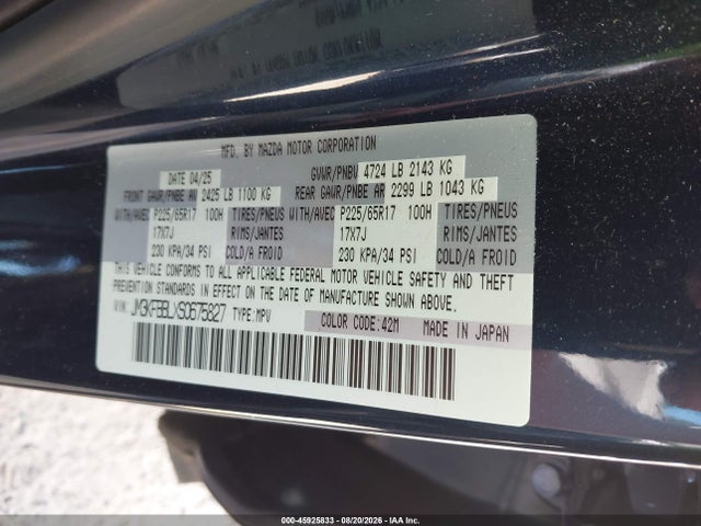 Mazda Cx-5 2.5 S Select 2025 JM3KFBBLXS0675827 Image 9