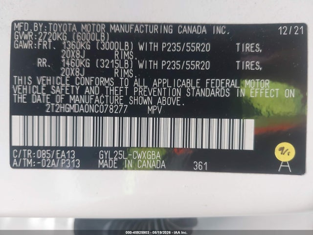 Lexus RX 450H 2022 2T2HGMDA0NC078277 Image 9