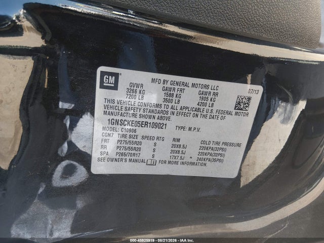 Chevrolet Suburban Ltz 2014 1GNSCKE05ER109021 Image 9