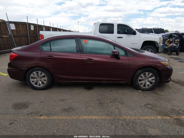 2012 Honda Civic Lx მანქანა იყიდება აუქციონზე, vin: 2HGFB2F58CH550812, აუქციონის ნომერი: 45926053