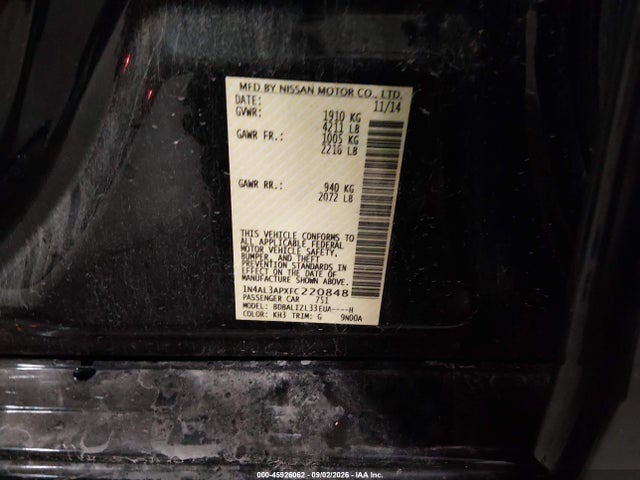Продаж на аукціоні авто 2015 Nissan Altima 2.5 Sv, vin: 1N4AL3APXFC220848, номер лоту: 45926062