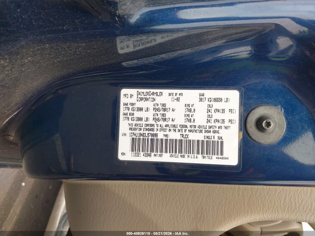 45926110 :رقم المزاد ، 1D7HU18N83J570099 vin ، 2003 Dodge Ram 1500 Slt/laramie/st مزاد بيع