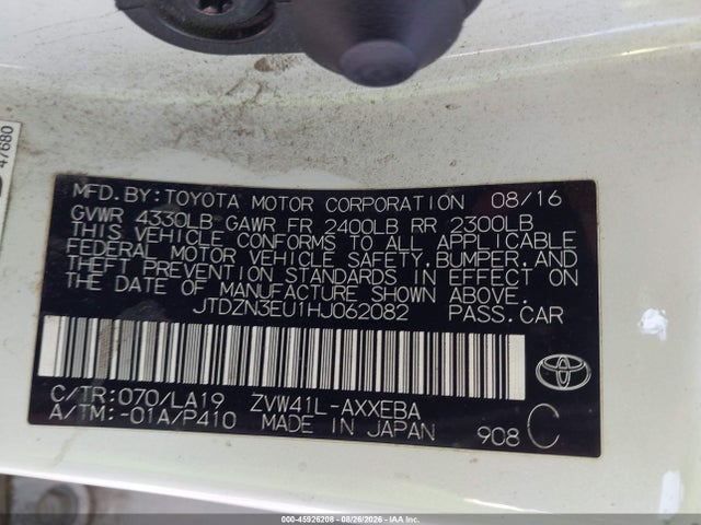 Aukcja sprzedaży 2017 Toyota Prius V Four, vin: JTDZN3EU1HJ062082, numer aukcji: 45926208