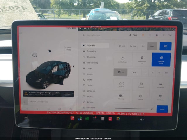 2021 Tesla Model Y Long Range Dual Motor All-wheel Drive მანქანა იყიდება აუქციონზე, vin: 5YJYGAEE0MF189197, აუქციონის ნომერი: 45926255