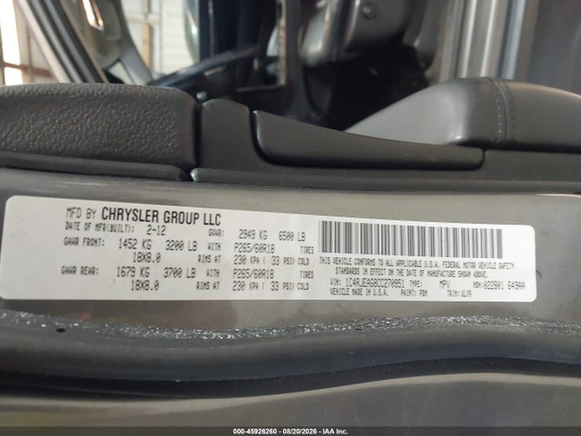 Продаж на аукціоні авто 2012 Jeep Grand Cherokee Laredo, vin: 1C4RJEAG8CC270951, номер лоту: 45926260