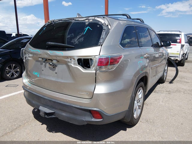 2016 Toyota Highlander Limited V6 მანქანა იყიდება აუქციონზე, vin: 5TDYKRFH4GS131874, აუქციონის ნომერი: 45926280