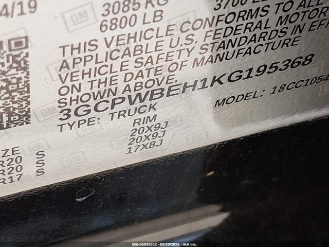 Chevrolet Silverado 1500 Custom 2019 3GCPWBEH1KG195368 Image 9