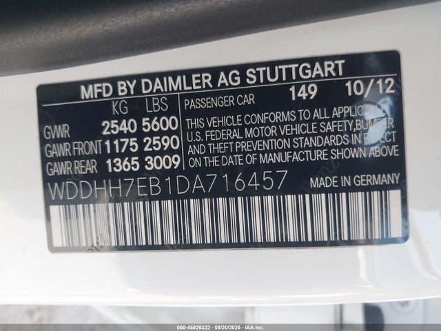 Продажа на аукционе авто 2013 Mercedes-benz E 63 Amg, vin: WDDHH7EB1DA716457, номер лота: 45926322