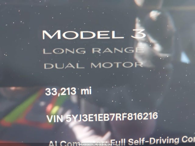 Продаж на аукціоні авто 2024 Tesla Model 3 Long Range Dual Motor All-wheel Drive, vin: 5YJ3E1EB7RF816216, номер лоту: 45926370