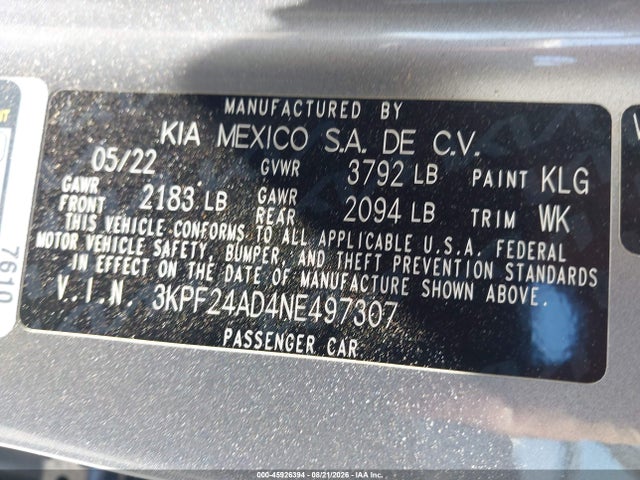 KIA Forte Lxs 2022 3KPF24AD4NE497307 Image 9