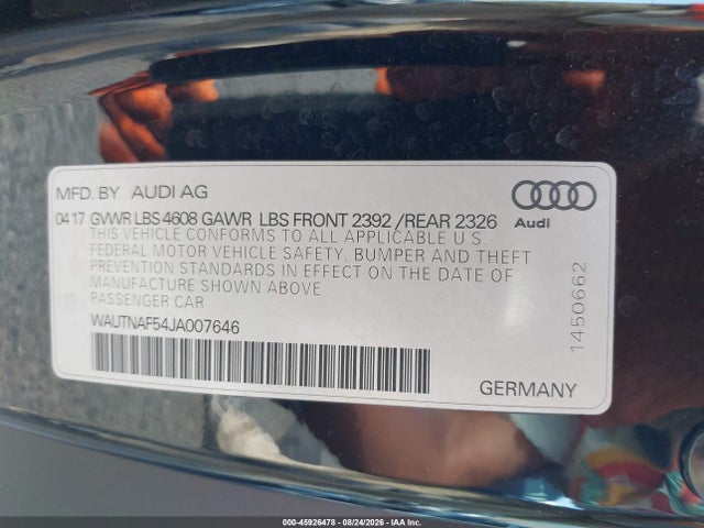 WAUTNAF54JA007646 Audi A5 2.0t Premium