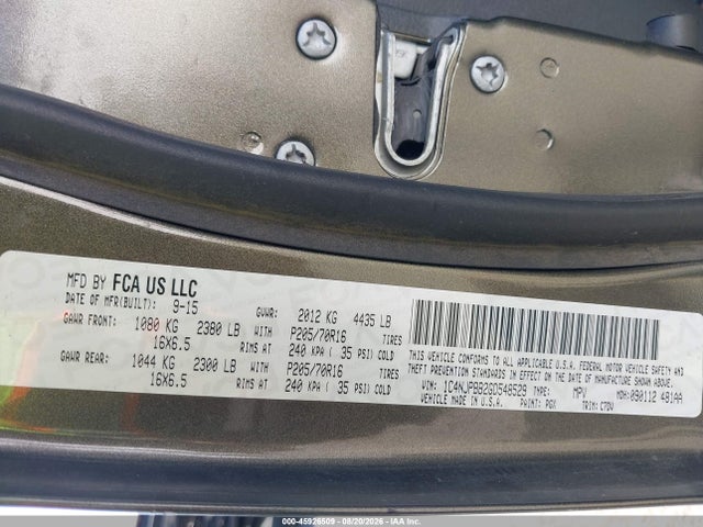 Aukcja sprzedaży 2016 Jeep Patriot Sport, vin: 1C4NJPBB2GD548529, numer aukcji: 45926509