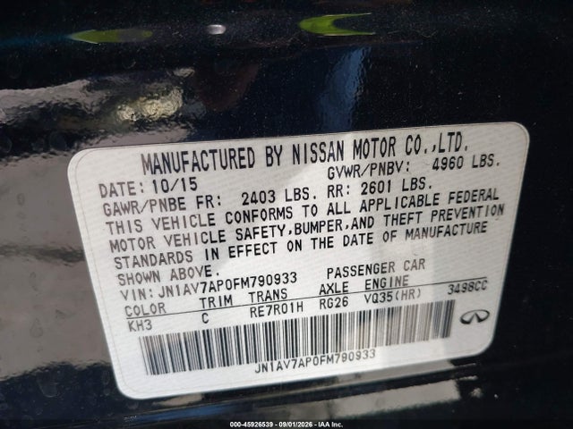 JN1AV7AP0FM790933 Infiniti Q50 Hybrid Premium
