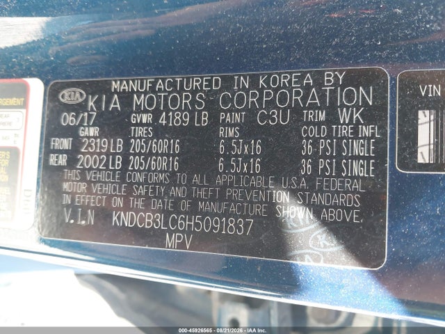 Продажа на аукционе авто 2017 Kia Niro Lx, vin: KNDCB3LC6H5091837, номер лота: 45926565