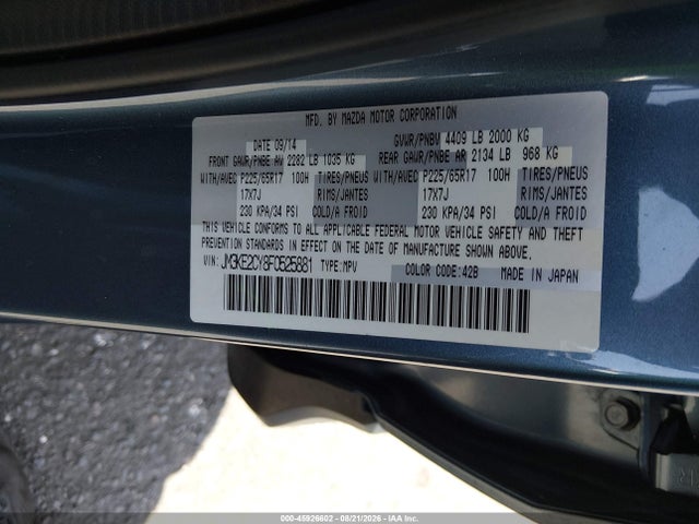 Mazda Cx-5 Touring 2015 JM3KE2CY8F0525881 Image 9
