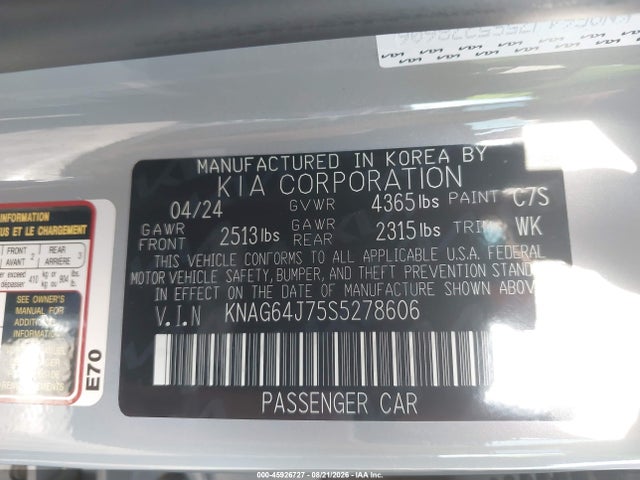 KIA K5 Gt-line 2025 KNAG64J75S5278606 Image 9