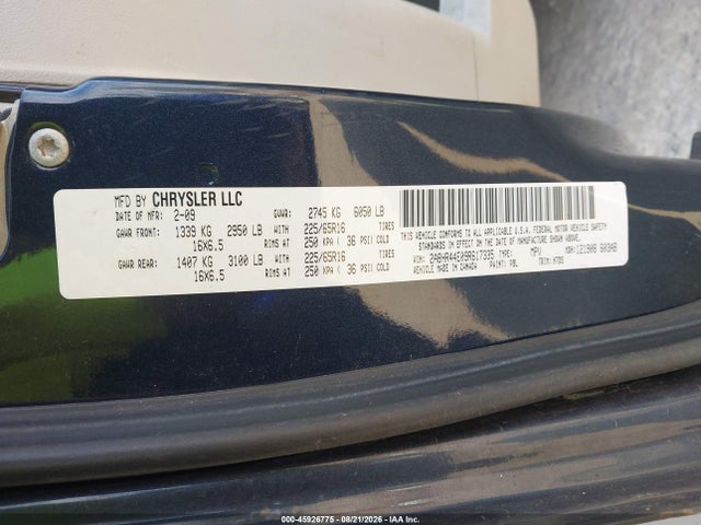 45926775 :رقم المزاد ، 2A8HR44E09R617335 vin ، 2009 Chrysler Town & Country Lx مزاد بيع