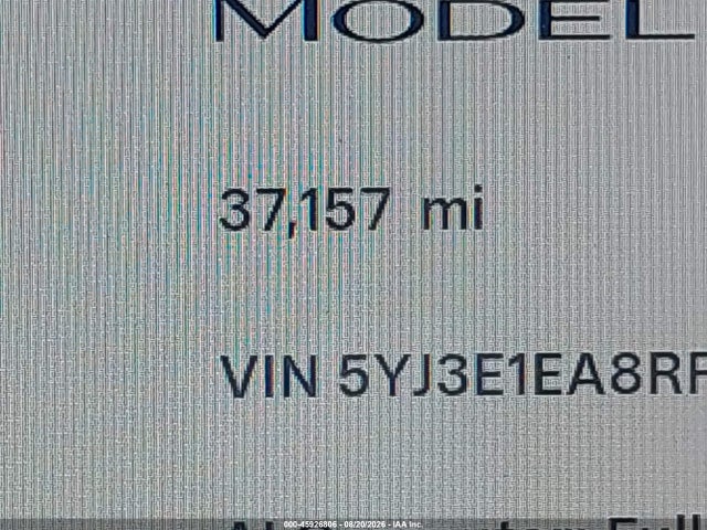 45926806 :رقم المزاد ، 5YJ3E1EA8RF787915 vin ، 2024 Tesla Model 3 Long Range Dual Motor All-wheel Drive/rear-wheel Drive مزاد بيع