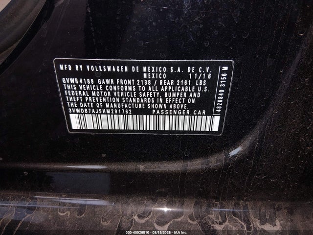 Volkswagen Jetta 1.4t Se 2017 3VWDB7AJ9HM291762 Image 9