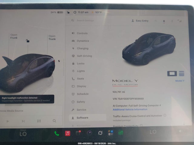 Продаж на аукціоні авто 2023 Tesla Model Y Performance Dual Motor All-wheel Drive, vin: 7SAYGDEF0PF859669, номер лоту: 45926933