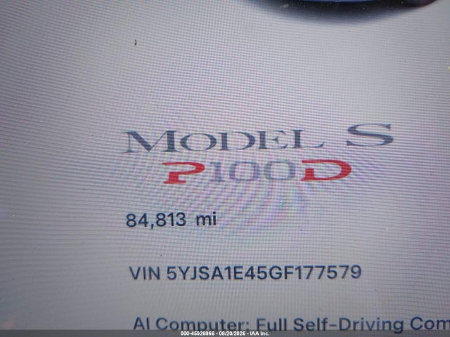 Tesla Model S 90d/p100d/p85d/p90d 2016 5YJSA1E45GF177579 Image 7