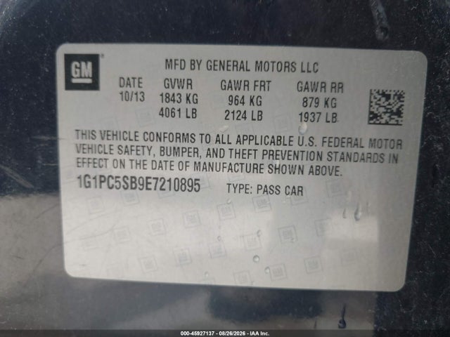Chevrolet Cruze 1lt Auto 2014 1G1PC5SB9E7210895 Image 9