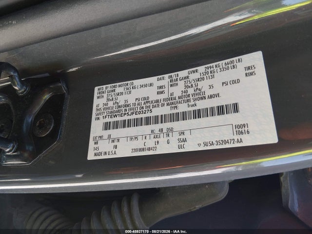 Ford F-150 Xlt 2018 1FTEW1EP5JFE03275 Image 9