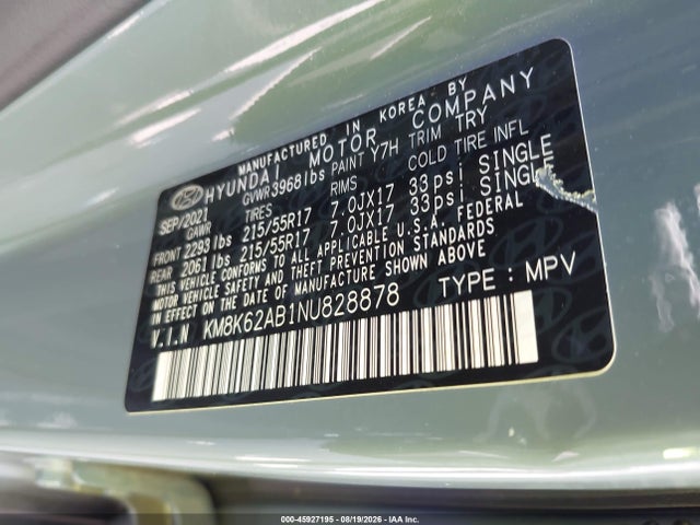 Продаж на аукціоні авто 2022 Hyundai Kona Sel, vin: KM8K62AB1NU828878, номер лоту: 45927195