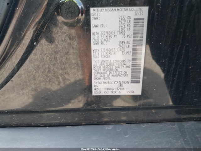 Nissan ROGUE SV 2014 5N1AT2MV8EC770509 Image 9