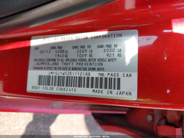 Aukcja sprzedaży 2014 Mazda Mazda6 I Grand Touring, vin: JM1GJ1W52E1112188, numer aukcji: 45927402