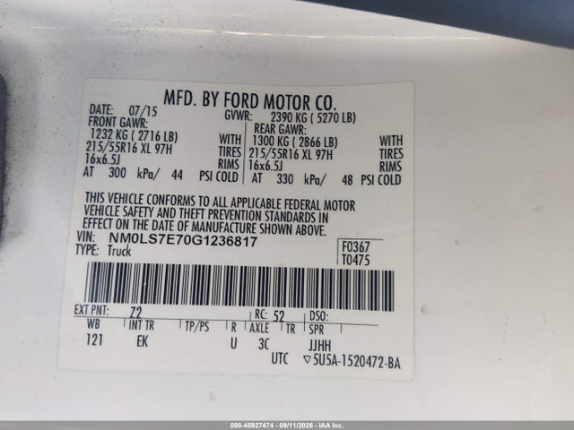 Ford Transit Connect Xl 2016 NM0LS7E70G1236817 Image 9