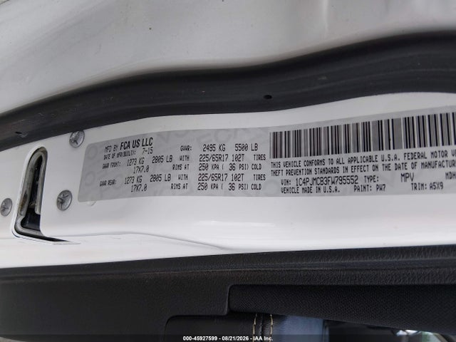 Продаж на аукціоні авто 2015 Jeep Cherokee Latitude, vin: 1C4PJMCB3FW795552, номер лоту: 45927599
