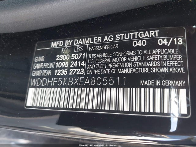 Продаж на аукціоні авто 2014 Mercedes-benz E 350, vin: WDDHF5KBXEA805511, номер лоту: 45927612