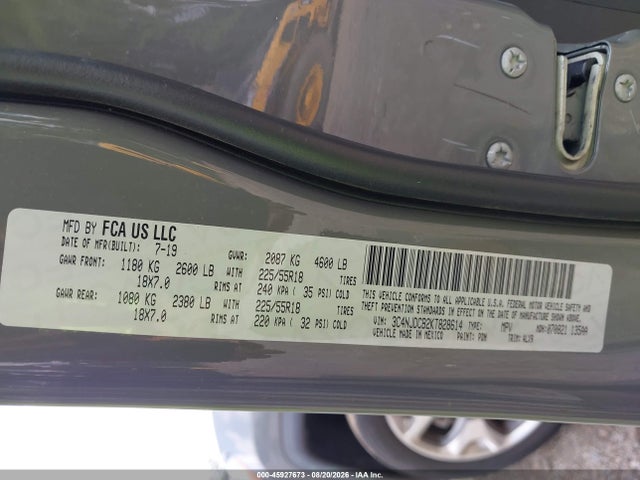 Продажа на аукционе авто 2019 Jeep Compass Limited 4x4, vin: 3C4NJDCB2KT828614, номер лота: 45927673