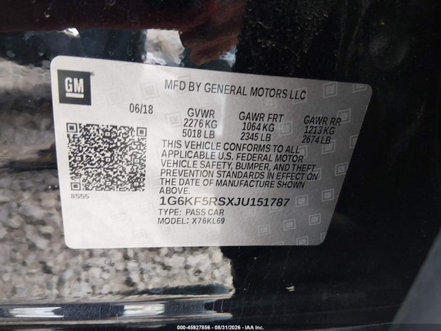 Aukcja sprzedaży 2018 Cadillac Ct6 Premium Luxury, vin: 1G6KF5RSXJU151787, numer aukcji: 45927856