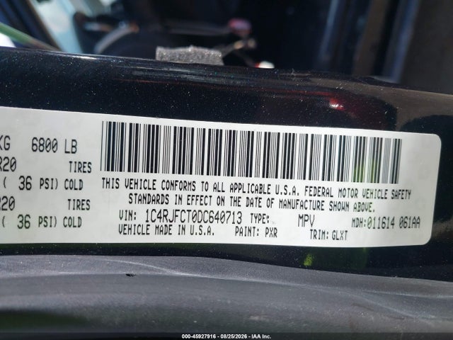 Aukcja sprzedaży 2013 Jeep Grand Cherokee Overland, vin: 1C4RJFCT0DC640713, numer aukcji: 45927916