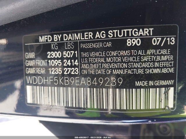 WDDHF5KB9EA849239 Mercedes-Benz E 350